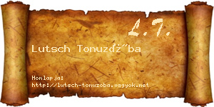 Lutsch Tonuzóba névjegykártya